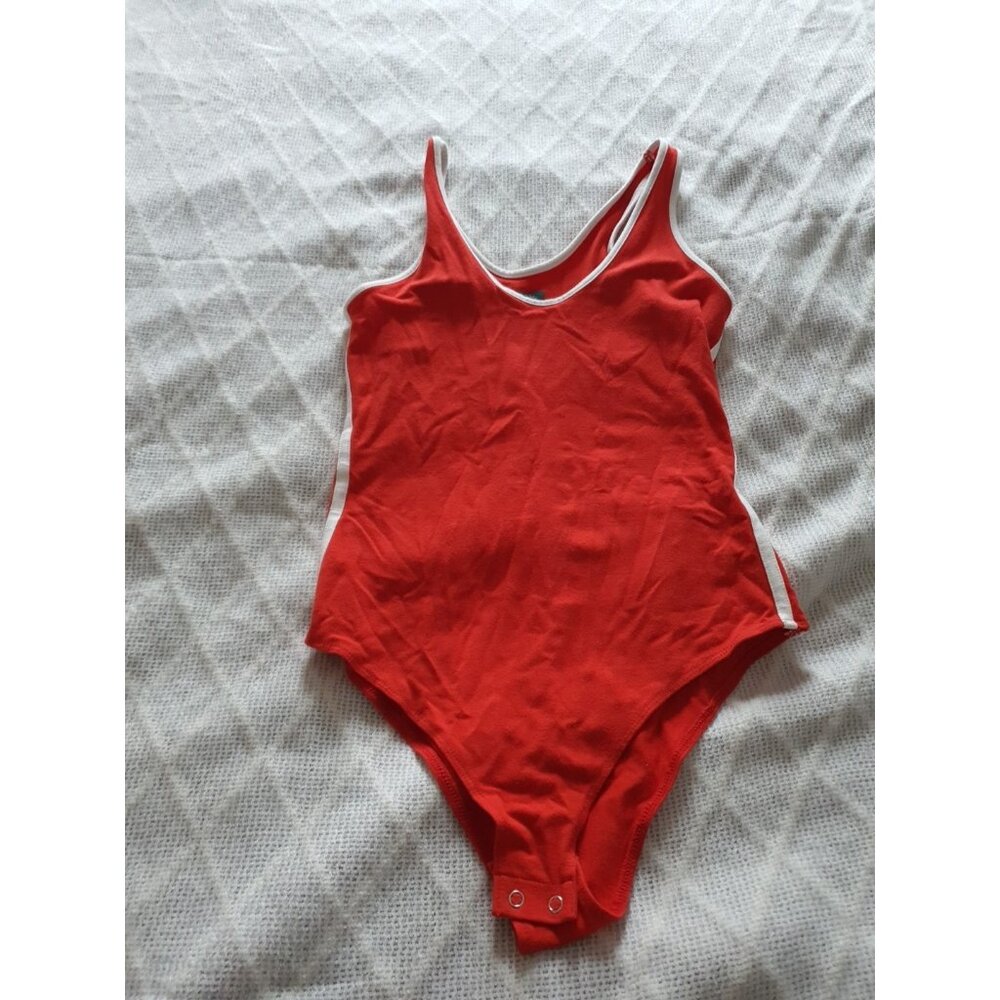 Wild Fable Bodysuit Size S Red & White Stripes Summer Beach Girls Junior